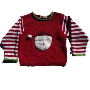 Zubels Santa 100% Cotton Knit Sweater Toddler 3 Year. Christmas Holiday Festive